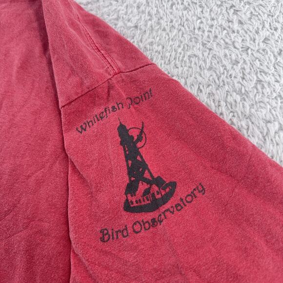 Whitefish Point Bird Observatory Shirt Mens Large Red Owl Graphic Nature Tee - Picture 3 of 9